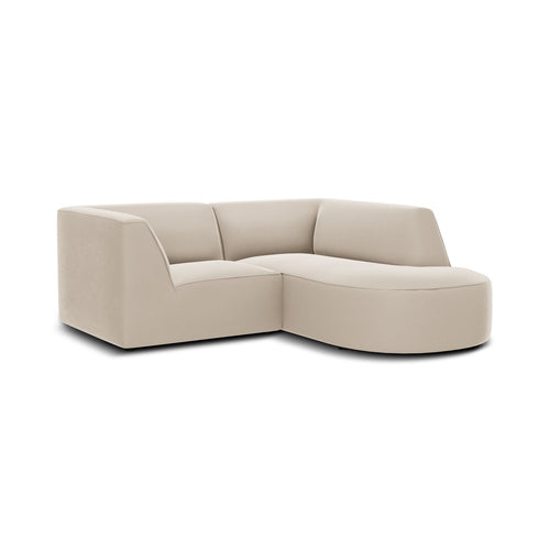 Cosmopolitan Design - Modulaire hoekbank rechts Siena 3-zits, flueel beige - 180x186x69cm