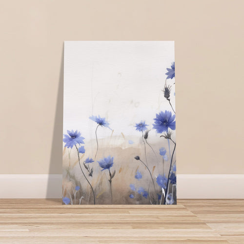 Artfulprints Poster met Lijst Flower aquarel 3   - 70x100 cm - Blauw