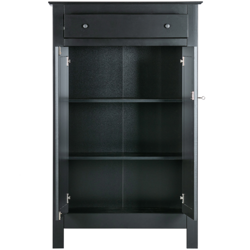 WOOOD meidenkast Eva - Grenen Geborsteld - Zwart - 150x93x40 - vtwonen shop