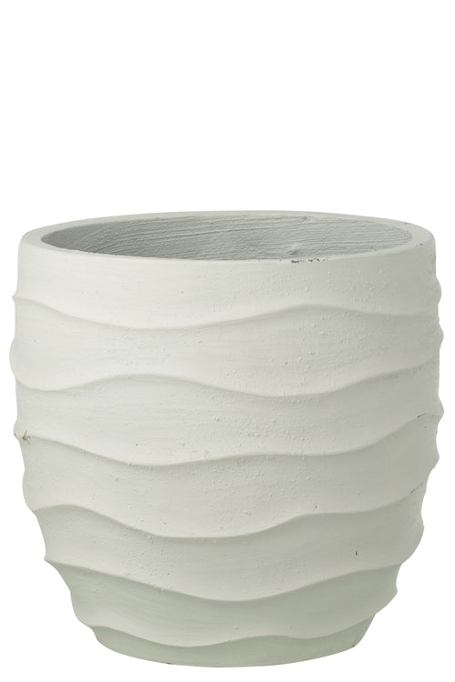 J-Line bloempot Golf + Buiten zand - steen - wit - large