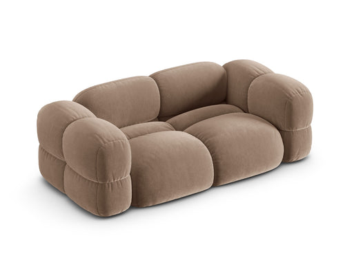 Cosmopolitan Design Bank Loretto 3-zits, flueel donkerbeige - 100x210x68cm