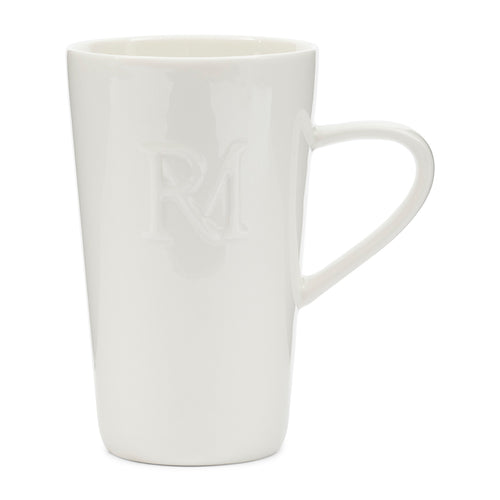 Rivièra Maison RM Monogram Tea Mug  - Porselein - Wit - vtwonen shop