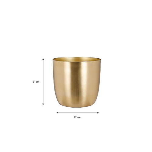 Mica Decorations Alano Bloempot - H21 x Ø22 cm - Metaal - Goud