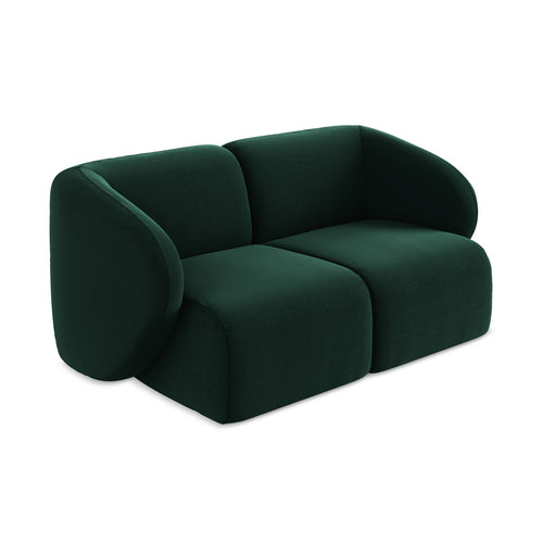 LaMiaSofa Tweezits modulaire bank Cervo - velours - flessengroen - 174x94x75