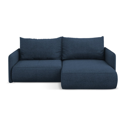 LaMiaSofa hoekbank rechts Palermo - chenille stof - koningsblauw - 207x148x86