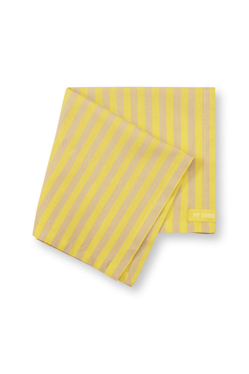 Pip Studio - Servetten Stripes - Geel - 40x40 cm - Set van 4