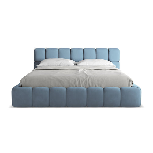 LaMiaSofa Bed met opbergruimte Roma - chenille stof - jeans - 200x228x82