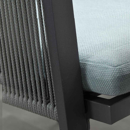 Garden Impressions Andrea dining fauteuil - carbon black - rope donker grijs - mint grey - vtwonen shop