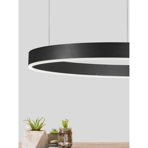 Nova Luce MOTIF Geïntegreerde LED-hanglamp voor plafond, zandkleurig zwart, dimbaar, 50W, 3684lm