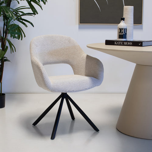 DÉJA Living Eetkamerstoel Livia - Beige - Draaibaar - Set van 2 - vtwonen shop