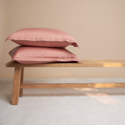 Coco & Cici - Tencel Sateen Kussensloop 70 x 60 cm - Kussenhoes - Lyocell - Extra Zacht & 100% Natuurlijk - Terra Roze