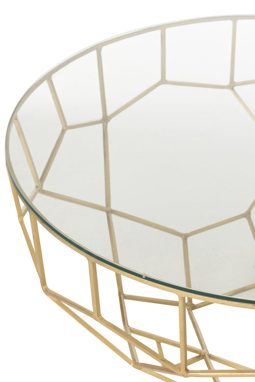 J-Line tafel Moza - metaal/glas - goud