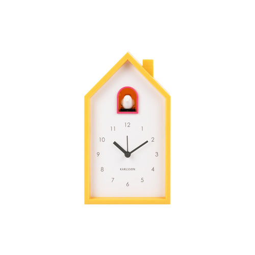 Karlsson wekker Modern Cuckoo - geel - 6x12x20cm