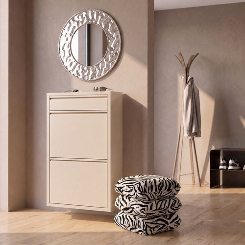 Kare Design Schoenenkast Caruso creme 2+1 laden