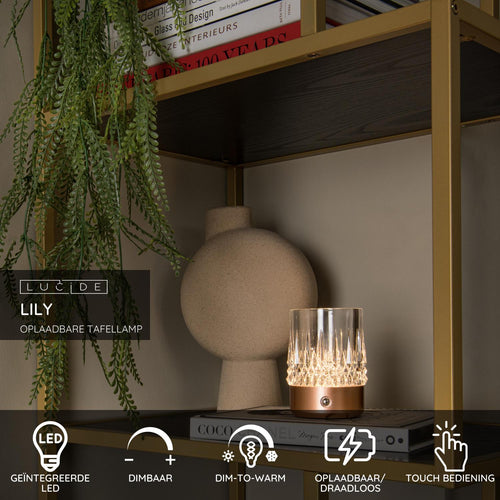 Lucide tafellamp LILY - Geïntegreerde LED - Koper