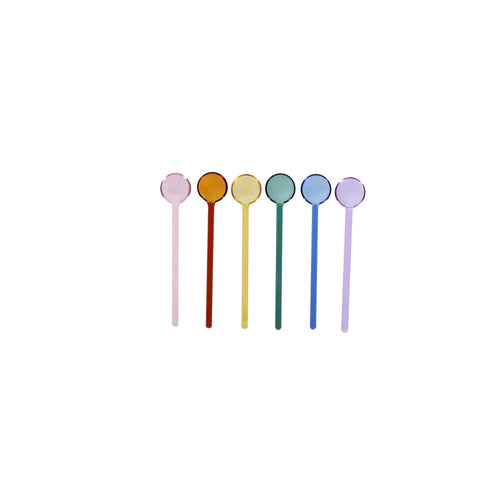 Ona - Koffielepel glas multikleur Tilly - Set van 6