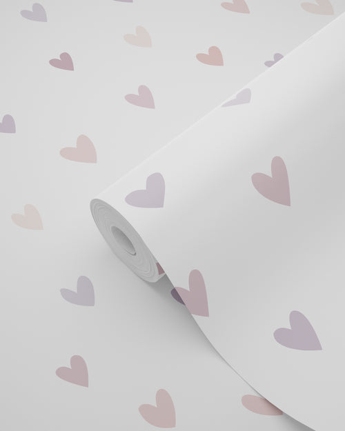 ESTAhome behang hartjes terracotta en lila paars - 53 cm x 10.05 m - 139754 - vtwonen shop