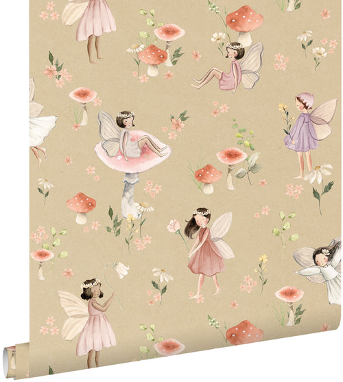 ESTAhome behang elfjes roze en groen - 50 x 900 cm - 131340 - vtwonen shop