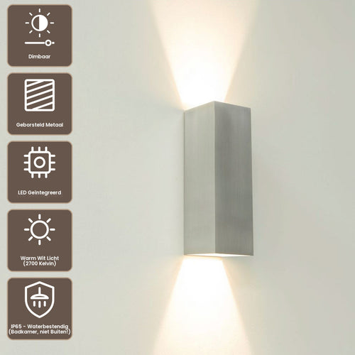 Artdelight Wandlamp Vegas 250 - Aluminium