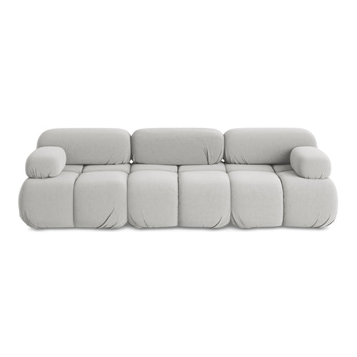 LaMiaSofa 3-zits bank Sanremo - velours - zilver - 285x96x70