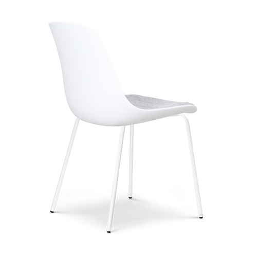 Nolon Nora-Liv Eetkamerstoel Wit - Lichtgrijs Kussen - Witte Poten - vtwonen shop
