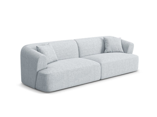 Cosmopolitan Design Modulaire bank Campi 4-zits, structurele stof lichtgrijs - 90x255x70cm