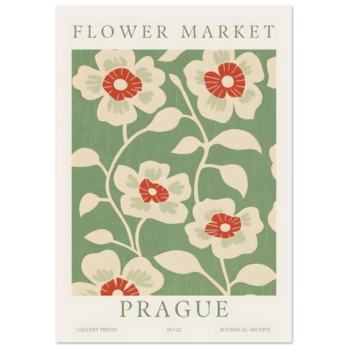 Artfulprints Poster met Lijst Flower market - Prague I   - 50x70 cm - Meerkleurig