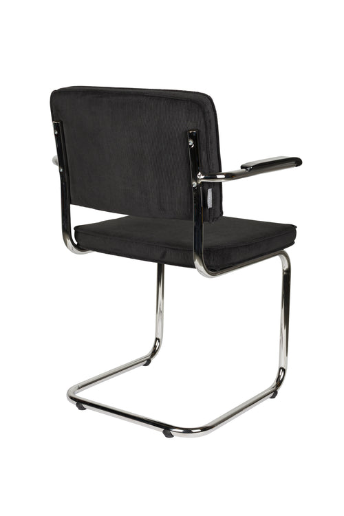 Zuiver Ridge Rib Armstoel Zwart - Set van 2 - vtwonen shop