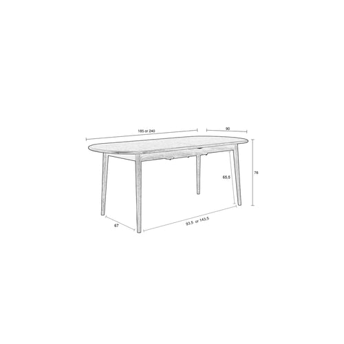 Zuiver Twist Uitschuifbare Eettafel 185/240x90 cm Eikenhout - Beige - vtwonen shop