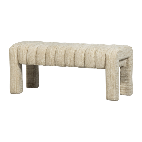 WOOOD bankje gestoffeerd Frex - Bouclé - Naturel - 48x110x43