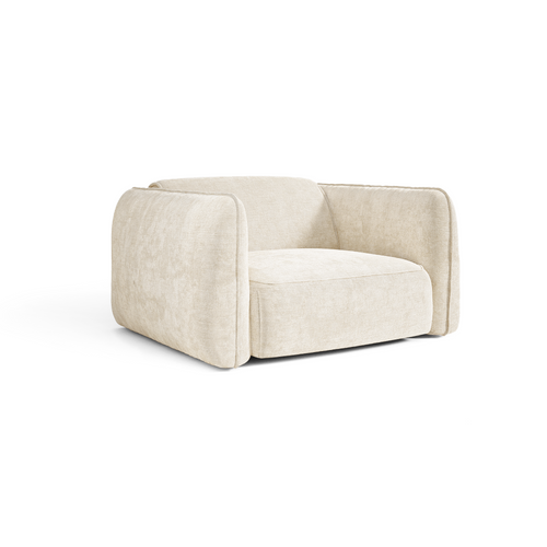 Premium Interiors - Fauteuil LOMI - gewaafd fluweel crème 118cm