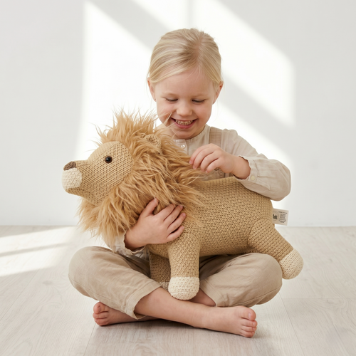 Pintado & Lacado knuffeldier Leeuw - beige - 55 cm