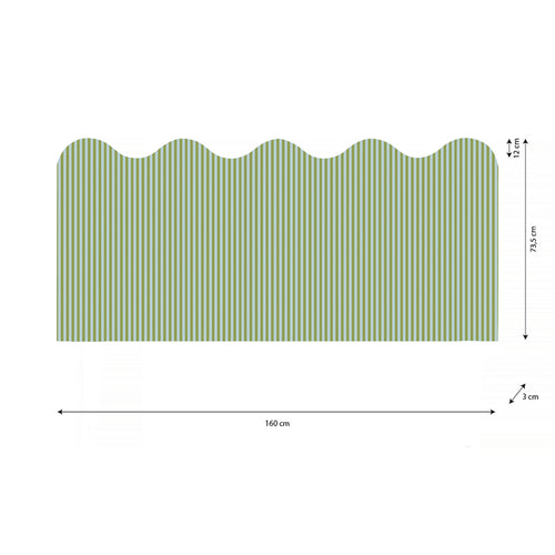 Gestoffeerd hoofdbord met golvende vorm 160x73,5 cm