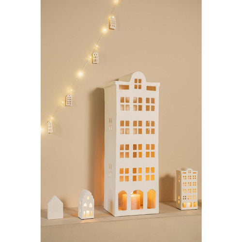 Home Society Waxinelichthouder Singel XL - wit - metaal - 70 x 19 x 24 cm