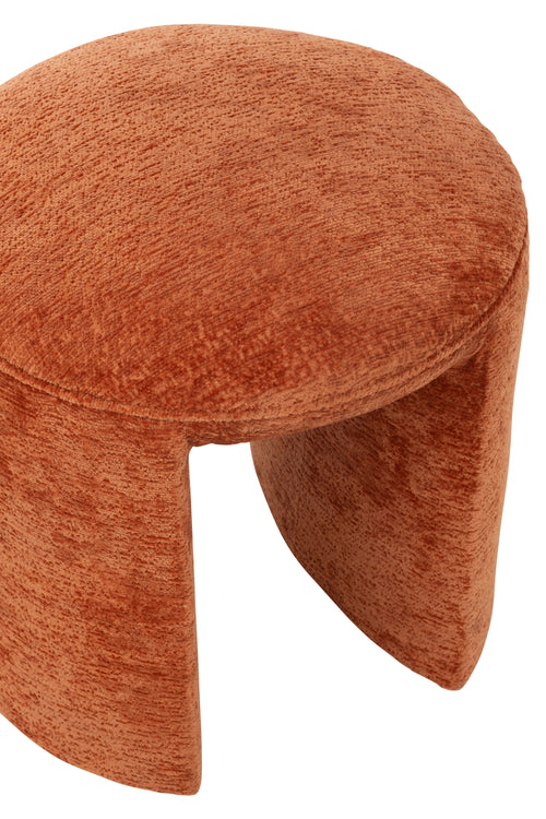 J-Line kruk rond - textiel - oranje/roest - vtwonen shop