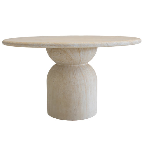 DÉJA Living Tuintafel Djurö - Travertin - Rond - 130x130x76cm - vtwonen shop