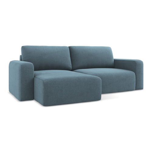 LaMiaSofa hoekbank links Ostia - textuurstof - lichtblauw - 244x149x79