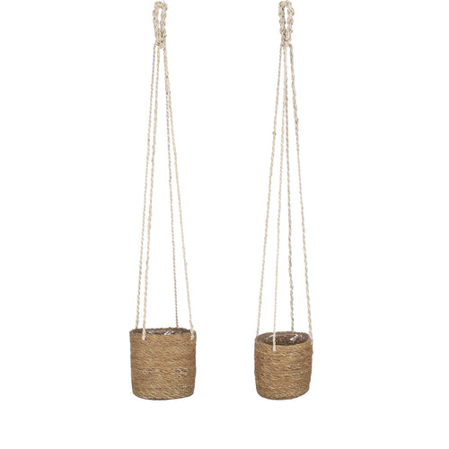 Mica Decorations Atlantic Plantenmand - Set van 2 - H16 x Ø16 cm - Lichtbruin - vtwonen shop