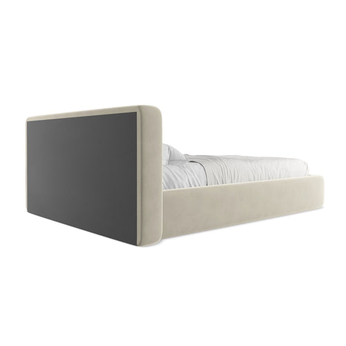 LaMiaSofa Bed met opbergruimte Firenze - velours - parel - 180x225x82