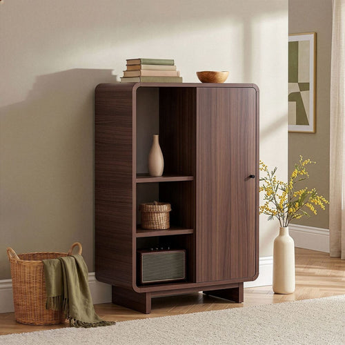 Calicosy - Hoog buffet CELENA - Donker hout 70x34x110 cm