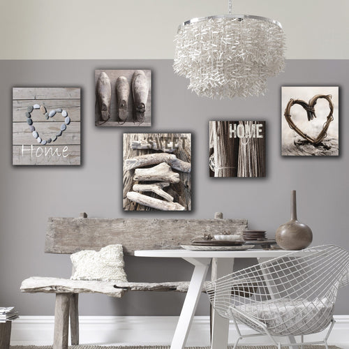 Art for the Home Canvas Set van 5 - Home Sweet Home - 80x60 cm - vtwonen shop