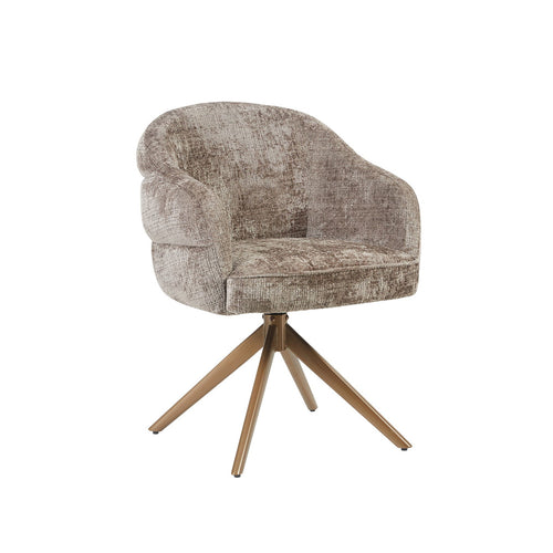 Starfurn Eetkamerstoel Bella - Taupe/Brons - Draaibaar - Set van 2