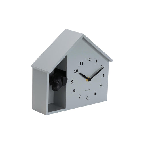 Karlsson wandklok Peeking Doggy - grijs - Ø24.9cm