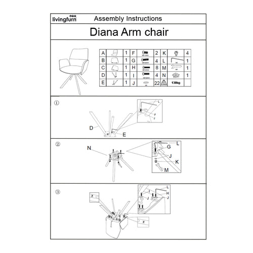 Livingfurn eetkamerstoel Diana - taupe - 1 stuk - vtwonen shop