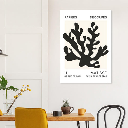 Artfulprints  Matisse – Saltflower shapes black   poster 70x100 cm