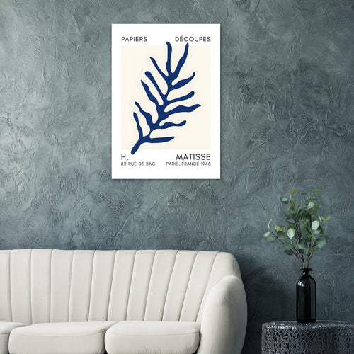 Artfulprints  Matisse – Ocean flora navy blue II   poster 50x70 cm