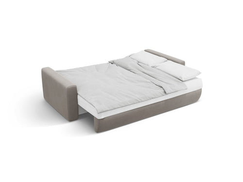Cosmopolitan Design Omkeerbare converteerbare hoekbank met opbergdoos Belfast 3-zits, flueel concreet - 149x240x84cm