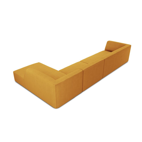 Cosmopolitan Design - Modulaire hoekbank rechts Siena 5-zits, structurele stof geel - 180x366x69cm