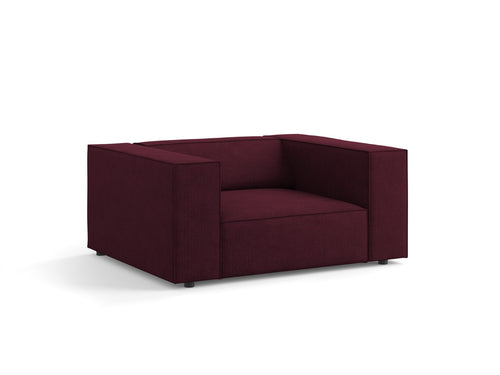 Cosmopolitan Design Fauteuil Arendal chenille met ribbeleffect, robijn - 102x124x70cm