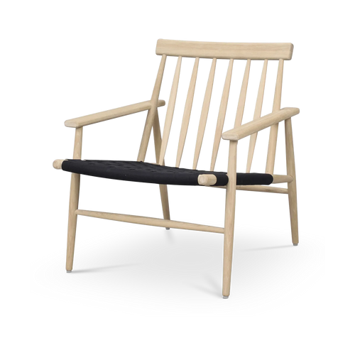 Rowico Home Canwood houten fauteuil whitewash - zwarte zitting - vtwonen shop